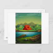 キャンプ場 ポストカード (正面/裏面)