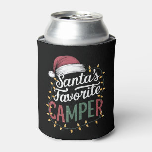 キャンプ好きなサンタクロースのお気に入りクリスマスプレゼント 缶クーラー