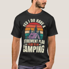 キャンプ好きな人のための退職お祝いデザイン 退職しました Tシャツ