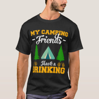 キャンプ好きな友達がお酒を飲む キャンプギフト f tシャツ