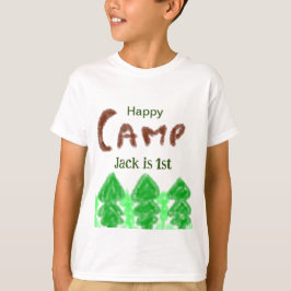 キャンプ好きな子供の1歳の誕生日おめでとう 森 木 Tシャツ