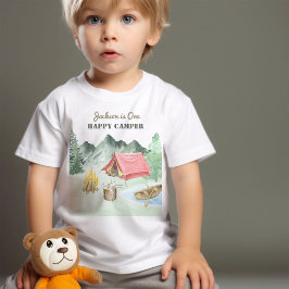 キャンプ好きな1歳の誕生日おめでとうTシャツ ベビーTシャツ
