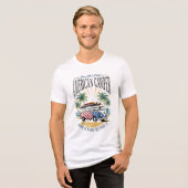 キャンプ好き アメリカ国旗 7月4日 キャンパー ハイカー トライブレンドＴシャツ (正面全面)