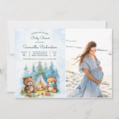 キャンプ屋外アドベンチャーベビーシャワー写真 招待状 (正面)