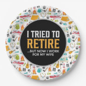 キャンプ愛好家のための退職パーティー ペーパープレート (正面)