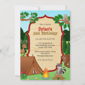 キャンプ招待状 – キャンプバースデーパーティー招待状 招待状 (正面)