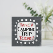 キャンプ旅行に出掛けるGreeting Card カード (スタンド正面)