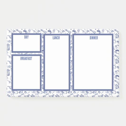 キャンプ旅行ファミリー食事計画ノート ポストイット (正面)