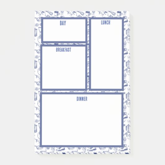 キャンプ旅行ファミリー食事計画ノート ポストイット (正面)