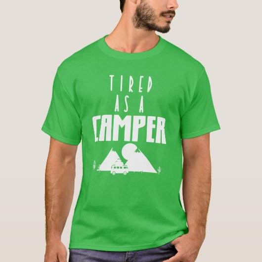 キャンプ旅行自然ファミリーに疲れた Tシャツ (正面)