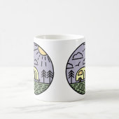 キャンプ焚き火の山々ワンダーラスト、ハイキング コーヒーマグカップ (中央)