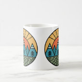 キャンプ焚き火の山々ワンダーラスト、ハイキング コーヒーマグカップ (中央)