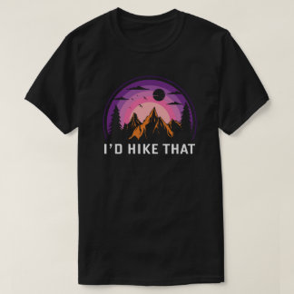 キャンプ焚き火の山々ワンダーラスト、ハイキング Tシャツ