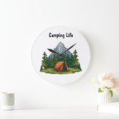 キャンプ生活、木材のバックパッキングにテントと ラージ壁時計 (ホーム)