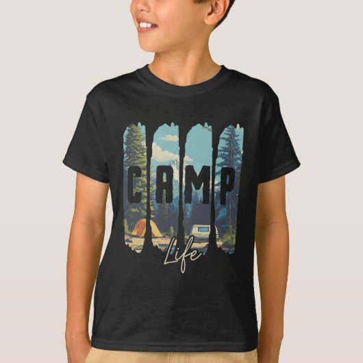 キャンプ生活 Tシャツ (正面)