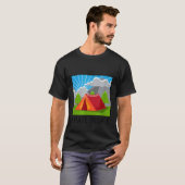 キャンプ私は人ハイキングテントティーおもしろいを嫌い Tシャツ (正面フル)