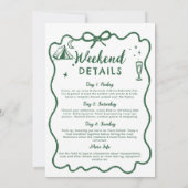 キャンプ素朴バチェロレッテグリーンボウの旅程3日 招待状 (裏面)