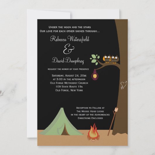 キャンプ自然テーマ結婚式招待状 招待状 (正面)