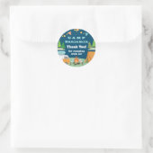 キャンプ誕生日キャンプパーティーサンキューユー ラウンドシール (バッグ)