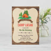 キャンプ誕生日パーティーの招待 招待状 (スタンド正面)