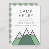 キャンプ誕生日パーティーの招待 招待状 (正面/裏面)
