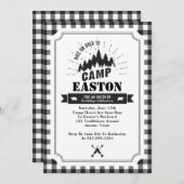 キャンプ誕生日パーティーの招待 招待状 (正面/裏面)