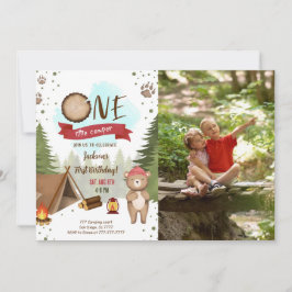 キャンプ誕生日フォト招待状 招待状