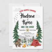 キャンプ誕生日招待状 招待状 (正面)