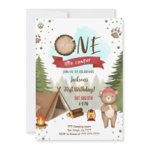 キャンプ誕生日招待状