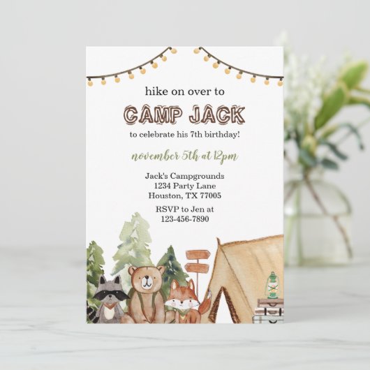 キャンプ誕生日 招待状 (スタンド正面)