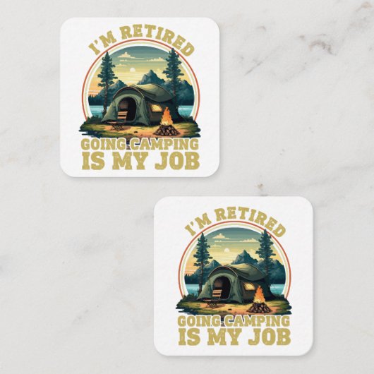 キャンプ退職したに行くカンピ退職したンに行く スクエア名刺 (正面/裏面)