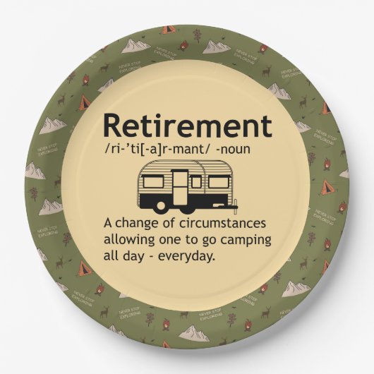 キャンプ退職定義 ペーパープレート (正面)