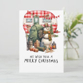 キャンプ雪だるまクリスマスカンパーをテーマにした シーズンカード (スタンド正面)