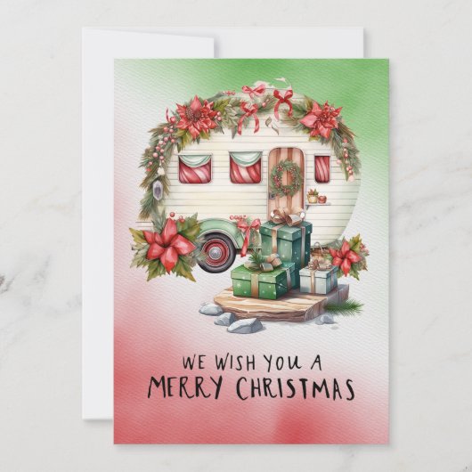 キャンプ雪だるまクリスマステーマ シーズンカード (正面)