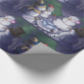 キャンプ雪だるまクリスマス ラッピングペーパー (角)