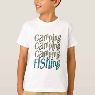 キャンプ魚釣り Tシャツ
