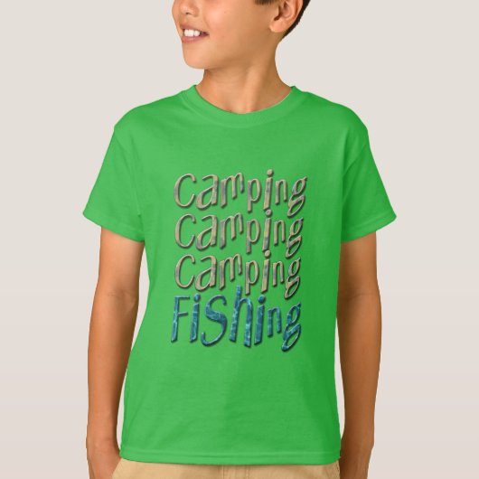 キャンプ魚釣り Tシャツ (正面)