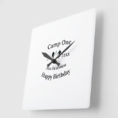 キャンプ1歳 誕生日 名前 日付 キャンプアドベンチャー スクエア壁時計 (傾斜)