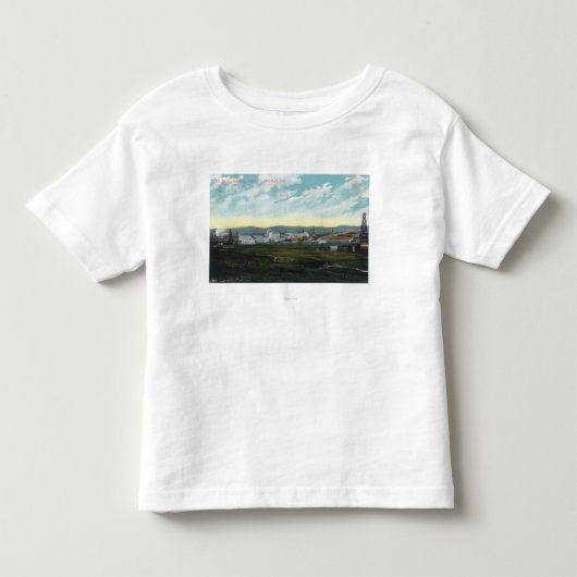 キャンプ27の油FieldsCoalinga、カリフォルニアの空中写真 トドラーTシャツ (正面)
