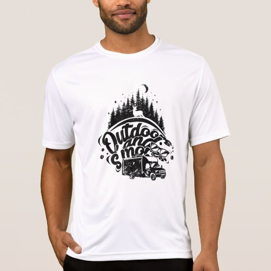 キャンプ – アウトドアとスモール Tシャツ (正面)