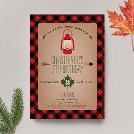 キャンプ/アウトドアワイルダネスバースデーパーティー 招待状