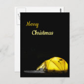 キャンプ、アウトドア編集可能クリスマス ポストカード (正面/裏面)