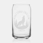 キャンプ アウトドア ウルフ パーソナライズ ファミリー キャビン ネーム ガラス缶 (裏面)