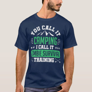 キャンプ アウトドア キャンパー ゾンビ サバイバル トレーニング 友達 Tシャツ