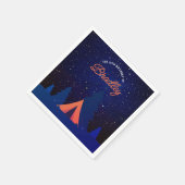 キャンプ アウトドア 青い夜空 スタンダードカクテルナプキン (角)