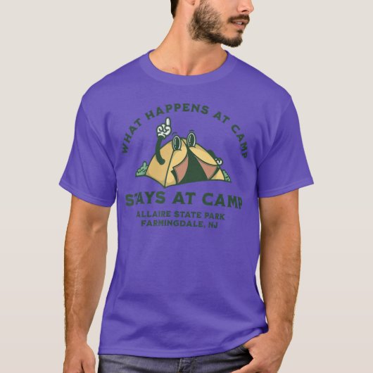 キャンプ・アレア州立公園 ファーミングデールで起こること Tシャツ (正面)