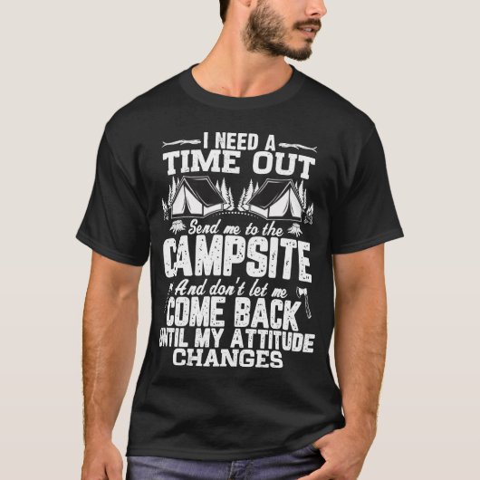 キャンプ キャンプ場 楽しい Tシャツ (正面)