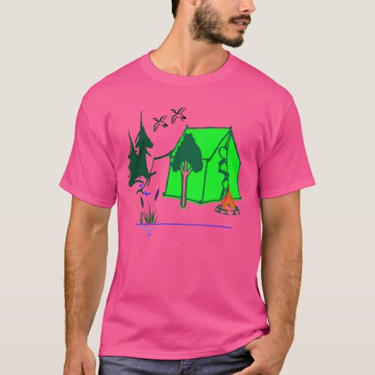 キャンプ キャンプ 楽しい Tシャツ (正面)