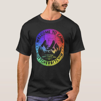 キャンプ クイッチャービッチン キャンパーへようこそ Tシャツ