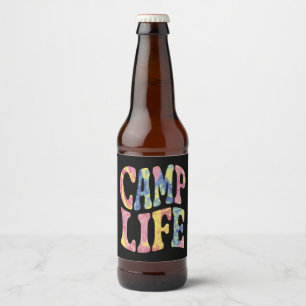 キャンプ サマー ガールズ キャンプ ライフ タイ ダイ レトロ ビールラベル